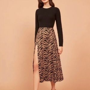 Reformation Zoe skirt tiger print